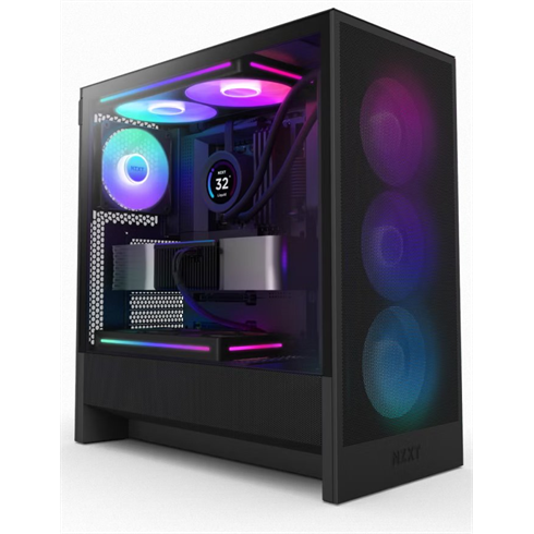 NZXT case H5 Flow RGB / 360 mm RGB core fan / mesh / Black